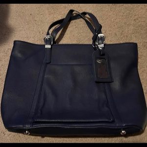 Large leather laptop tote